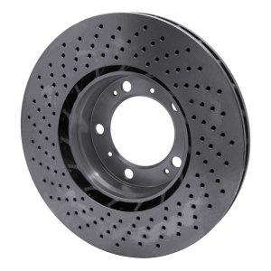 Porsche 911 Brake Rotor (1) - Right Front - R1 Concepts - Drilled GeoSPEC Coated - `98-`12
